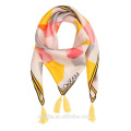 Fashion new ladies imprimé foulard carré en soie